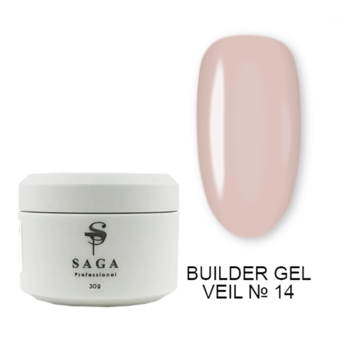 SAGA Professional Builder Gel Veil № 14 - гель для наращиванния, 30 мл
