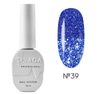 Гель-лак світловідбивний SAGA Professional Fiery Gel №39, синій, 10 мл