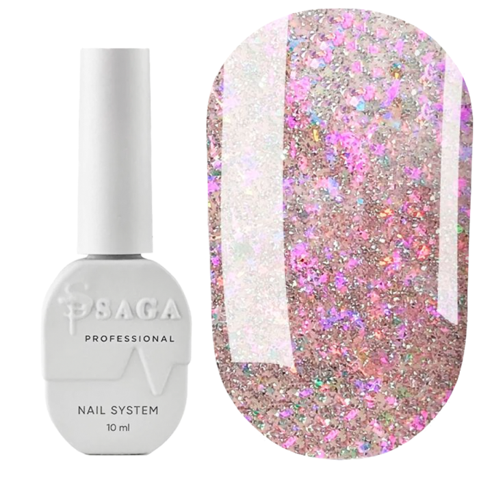 Гель-лак светоотражающий SAGA Professional Fiery Gel №41, розовый, 10 мл