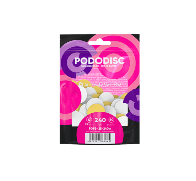 Сменные файлы белые на мягкой основе для педикюрного диска Pododisc Staleks Pro L 240 грит (50 шт.)