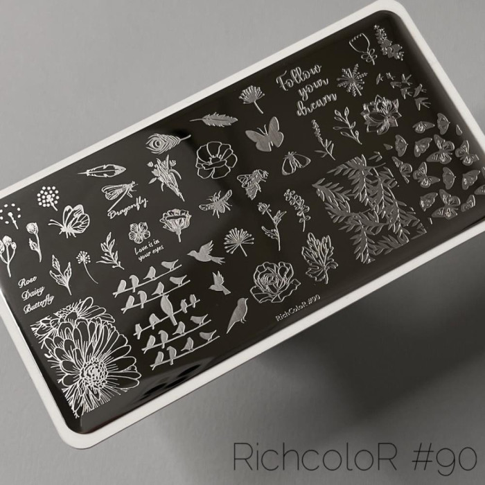 Пластина для стемпинга RichColor - 090, природа