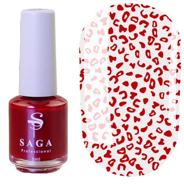 Лак-фарба для стемпінгу Saga Professional Stamping Paint №003 - червона, 8 мл