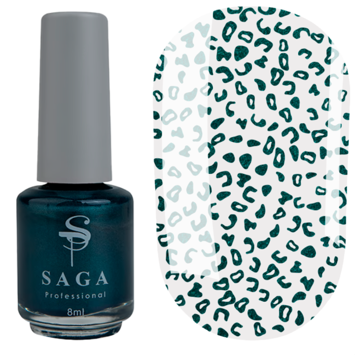 Лак-фарба для стемпінгу Saga Professional Stamping Paint №018 - діамантовий зелений, 8 мл
