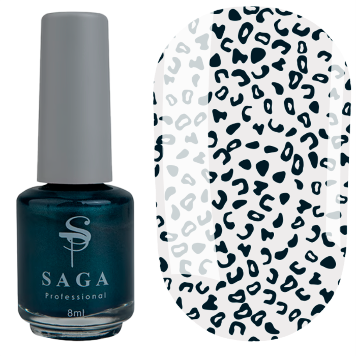 Лак-фарба для стемпінгу Saga Professional Stamping Paint №019 - темно-зелена, 8 мл
