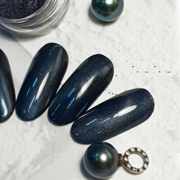 Втирка для нігтів NailApex Pearl Powder - чорні перли