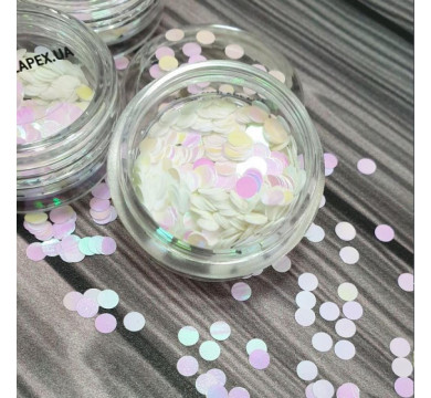 Дискоболи для нігтів NailApex 1389 - біло-рожеві голограмні