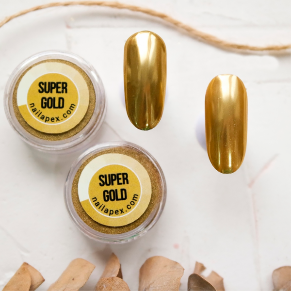 Втирка для нігтів NailApex Super Gold 1257, дзеркальна