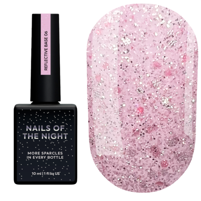 База світловідбивна NAILSOFTHEDAY Base Reflective № 06, ніжно-рожева, 10 мл