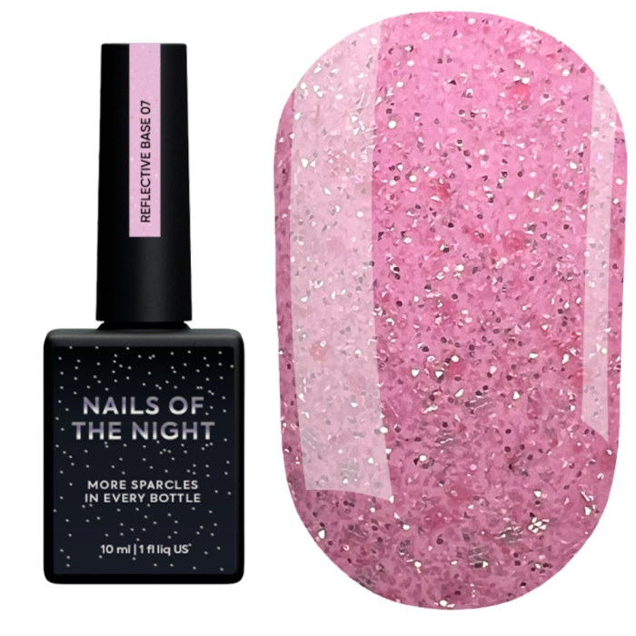 База світловідбивна NAILSOFTHEDAY Base Reflective № 07, яскраво-рожева, 10 мл