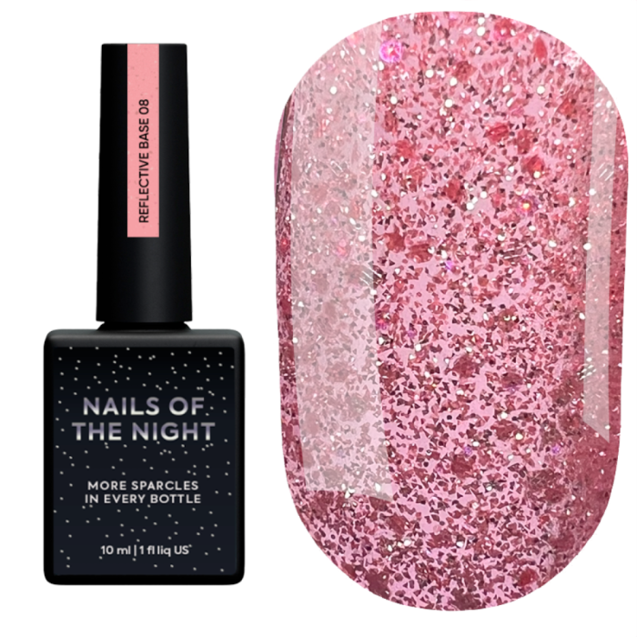 База світловідбивна NAILSOFTHEDAY Base Reflective № 08, персикова, 10 мл