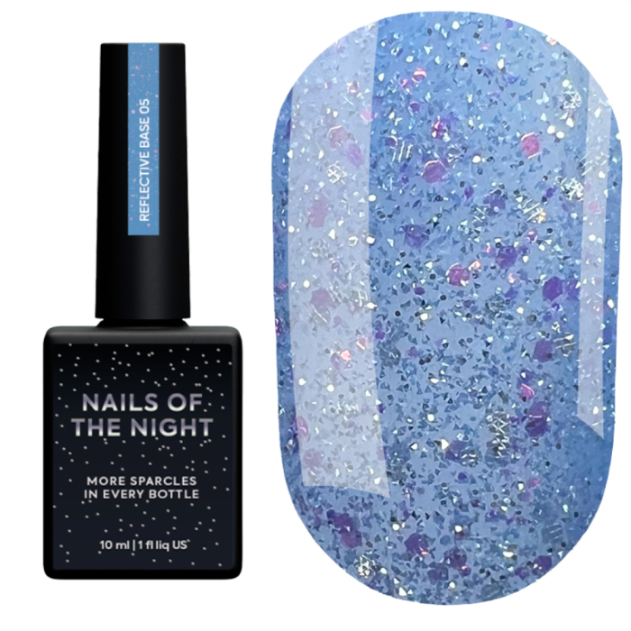 База світловідбивна NAILSOFTHEDAY Base Reflective № 05, насичено блакитна, 10 мл