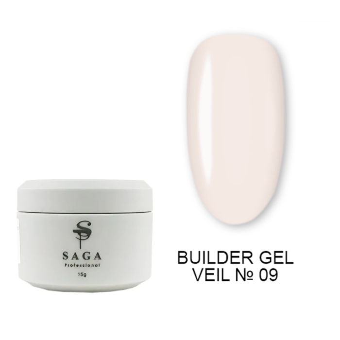 SAGA Professional Builder Gel Veil № 09 - гель для нарощування, 15 мл