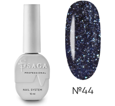 Гель-лак світловідбивний SAGA Professional Fiery Gel №44, чорний, 10 мл