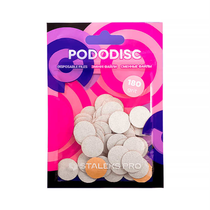 Сменные файлы белые для педикюрного диска Pododisc Staleks Pro S, 180 грит (50 шт)