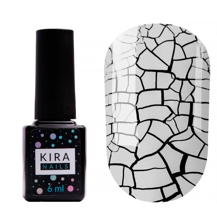Гель-лак Kira Nails Crack Effect White (білий для кракелюру), 6 мл
