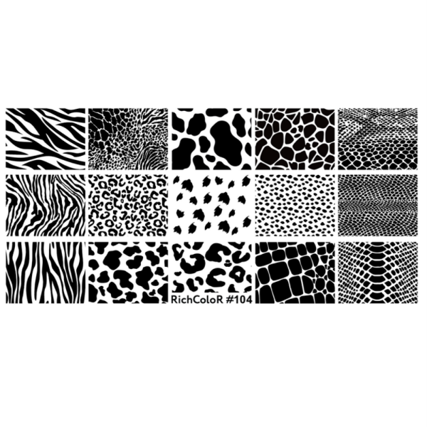 Пластина для стемпинга RichColor - 104, животный принт