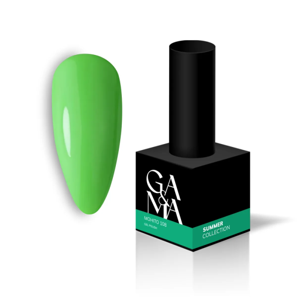 Гель-лак GA&MA Summer Collection №108 Mohito, мохіто, 10 мл