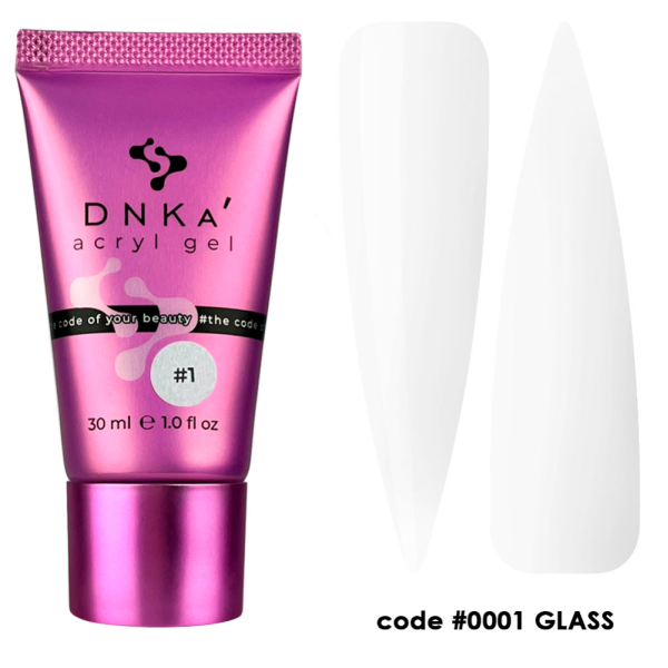 DNKa Acryl Gel №0001 Glass - акрил-гель у тюбику, прозорий, 30 мл