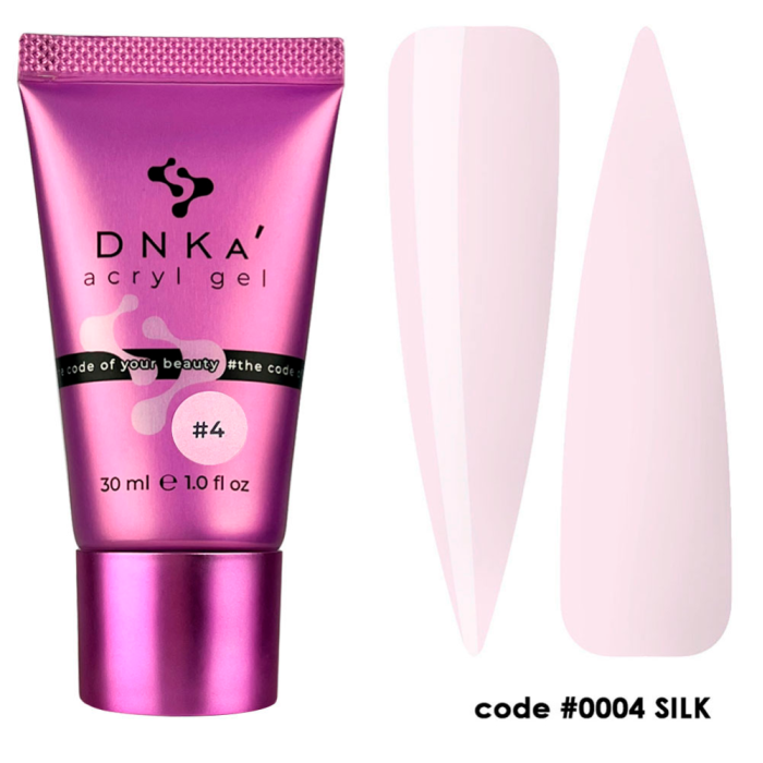 DNKa Acryl Gel №0004 Silk - акрил-гель в тюбике, нежно-розовый, 30 мл