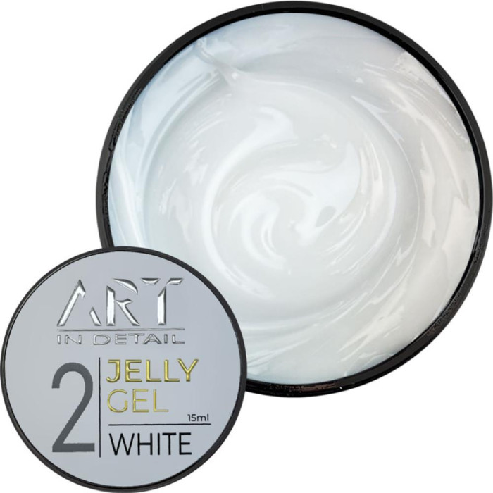 ART Jelly Gel №2 White - гель-желе для нарощування та моделювання, білий, 15 мл