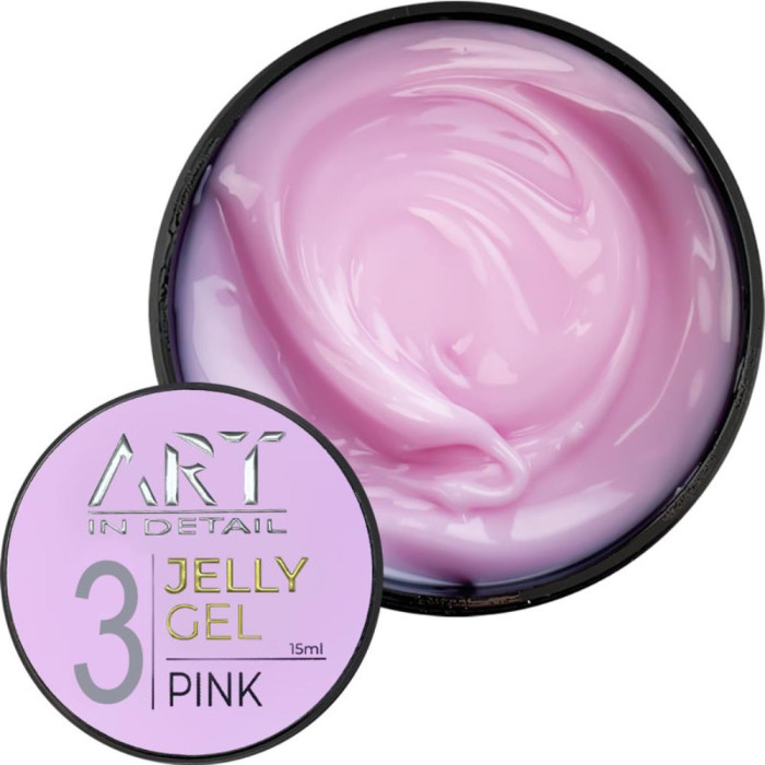 ART Jelly Gel №3 Pink - гель-желе для нарощування та моделювання, рожевий, 15 мл