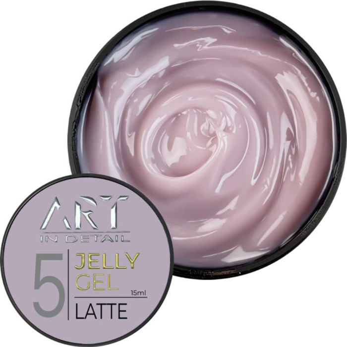 ART Jelly Gel №5 Latte - гель-желе для нарощування та моделювання, лате, 15 мл