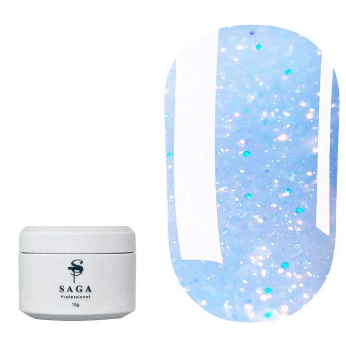 База камуфлююча SAGA Shimmer Base №15, блакитний з шиммером, 15 мл
