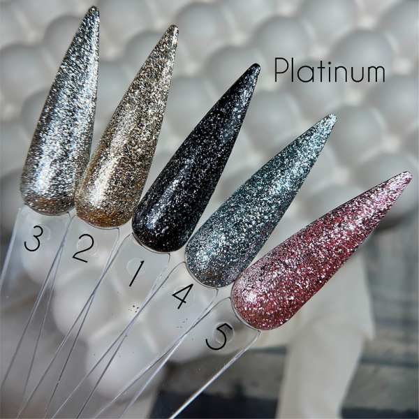 SAGA Platinum Paint № 03 - гель-фарба з поталлю, сріблястий, металік, 5 мл