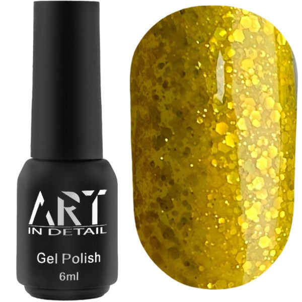 Гель-лак ART Gel Polish №075, яскраво-жовтий із шиммером, 6 мл