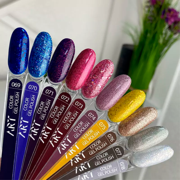 Гель-лак ART Gel Polish №075, яскраво-жовтий із шиммером, 6 мл