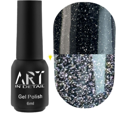 Гель-лак светоотражающий ART Flash Gel Polish №FG001, черный, 6 мл