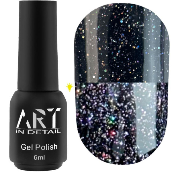 Гель-лак світловідбивний ART Flash Gel Polish №FG002, графітовий, 6 мл