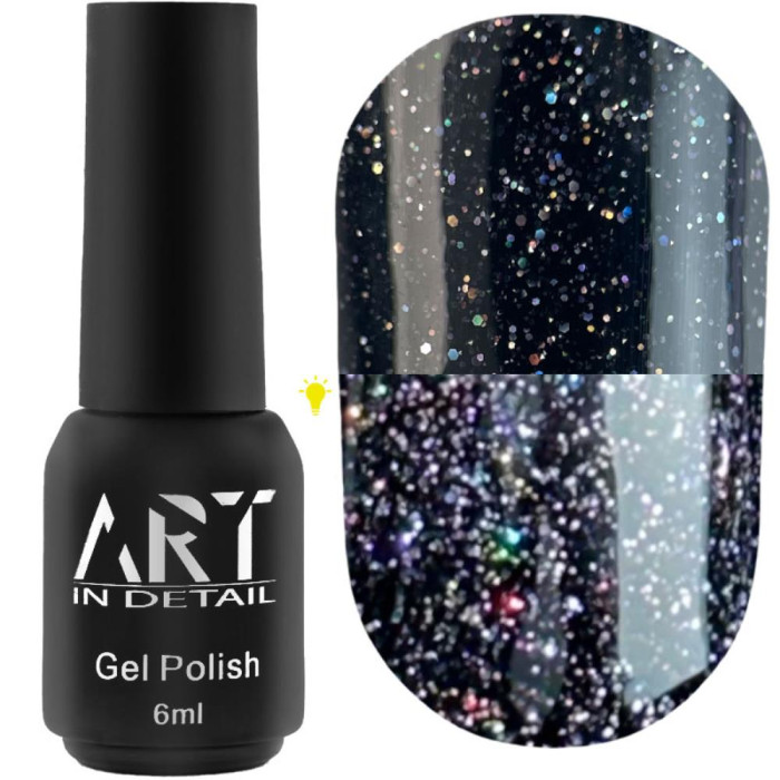 Гель-лак світловідбивний ART Flash Gel Polish №FG002, графітовий, 6 мл
