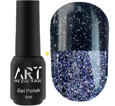 Гель-лак світловідбивний ART Flash Gel Polish №FG003, чорно-сірий, 6 мл