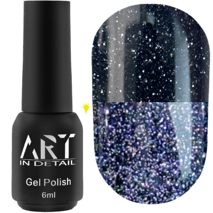 Гель-лак світловідбивний ART Flash Gel Polish №FG003, чорно-сірий, 6 мл