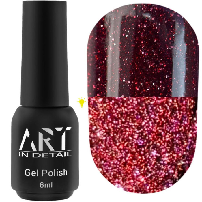 Гель-лак світловідбивний ART Flash Gel Polish №FG007, малиновий, 6 мл