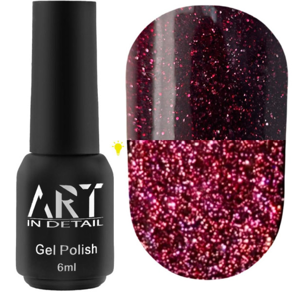 Гель-лак світловідбивний ART Flash Gel Polish №FG008, бордовий, 6 мл