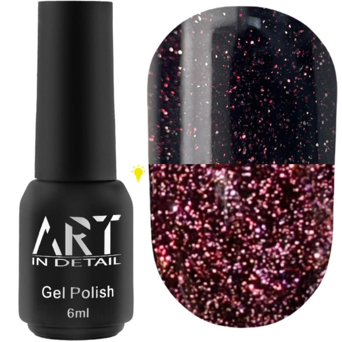 Гель-лак світловідбивний ART Flash Gel Polish №FG009, темний винний, 6 мл
