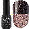 Гель-лак світловідбивний ART Flash Gel Polish №FG010, шоколадний, 6 мл
