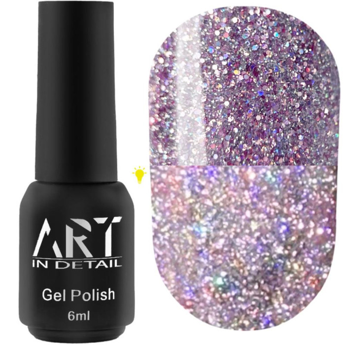 Гель-лак світловідбивний ART Flash Gel Polish №FG012, лавандовий, 6 мл