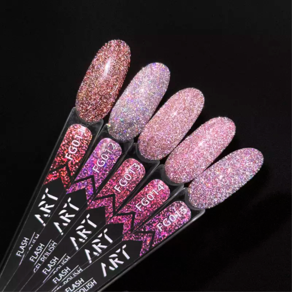Гель-лак світловідбивний ART Flash Gel Polish №FG013, рожево-бежевий, 6 мл