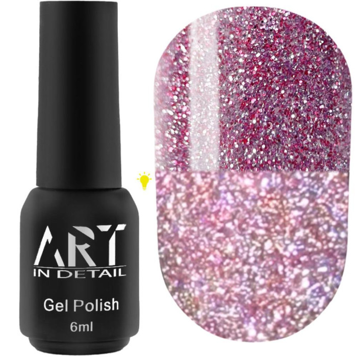 Гель-лак світловідбивний ART Flash Gel Polish №FG014, світло-рожевий, 6 мл