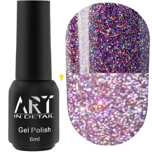 Гель-лак світловідбивний ART Flash Gel Polish №FG015, вершково-рожевий, 6 мл