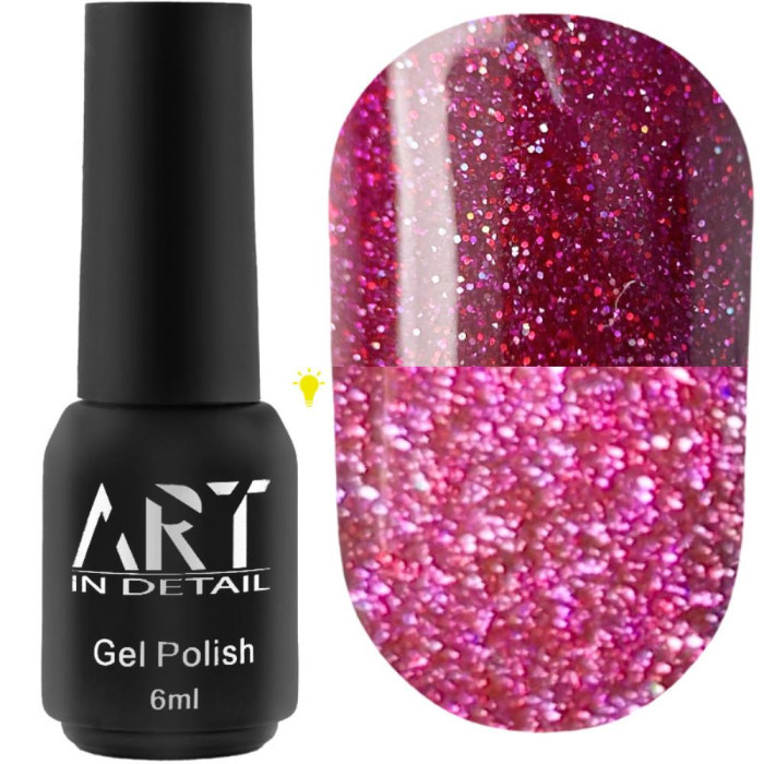 Гель-лак светоотражающий ART Flash Gel Polish №FG016, малиново-красный, 6 мл