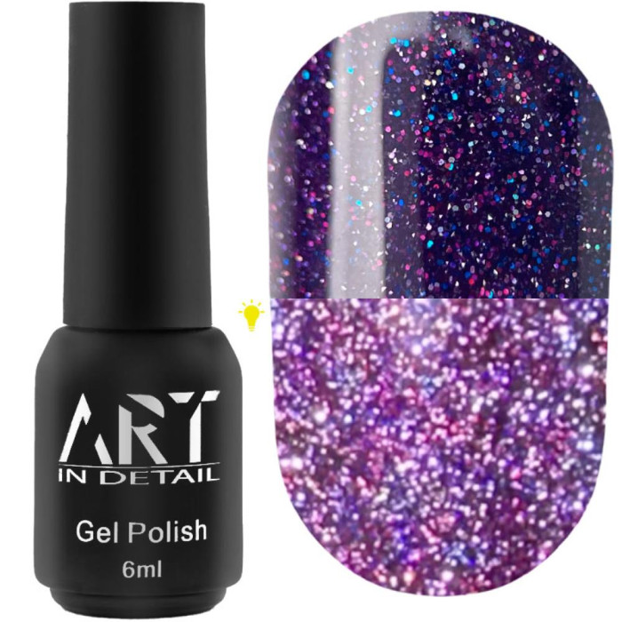 Гель-лак світловідбивний ART Flash Gel Polish №FG019, бузковий, 6 мл