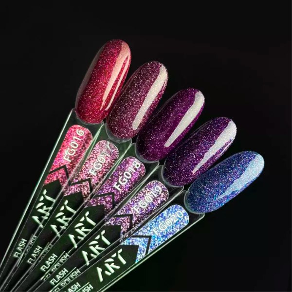Гель-лак світловідбивний ART Flash Gel Polish №FG020, волошковий, 6 мл