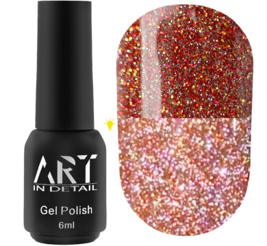 Гель-лак світловідбивний ART Flash Gel Polish №FG022, золотисто-бронзовий, 6 мл
