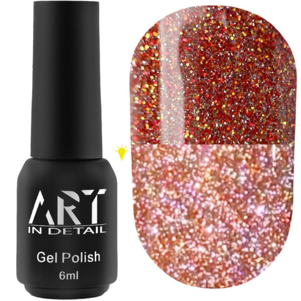 Гель-лак світловідбивний ART Flash Gel Polish №FG022, золотисто-бронзовий, 6 мл