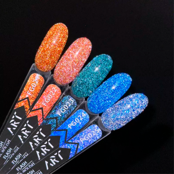 Гель-лак світловідбивний ART Flash Gel Polish №FG022, золотисто-бронзовий, 6 мл