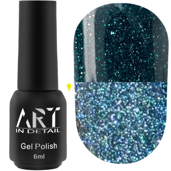 Гель-лак світловідбивний ART Flash Gel Polish №FG023, смарагдовий, 6 мл